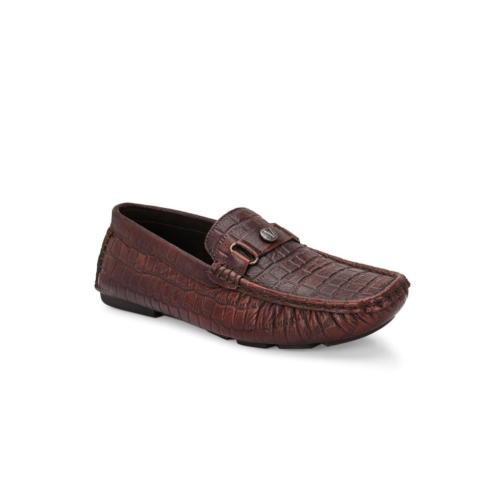 Valentino Men Premium Leather Brushoff Casual Slip On Driving Loafers