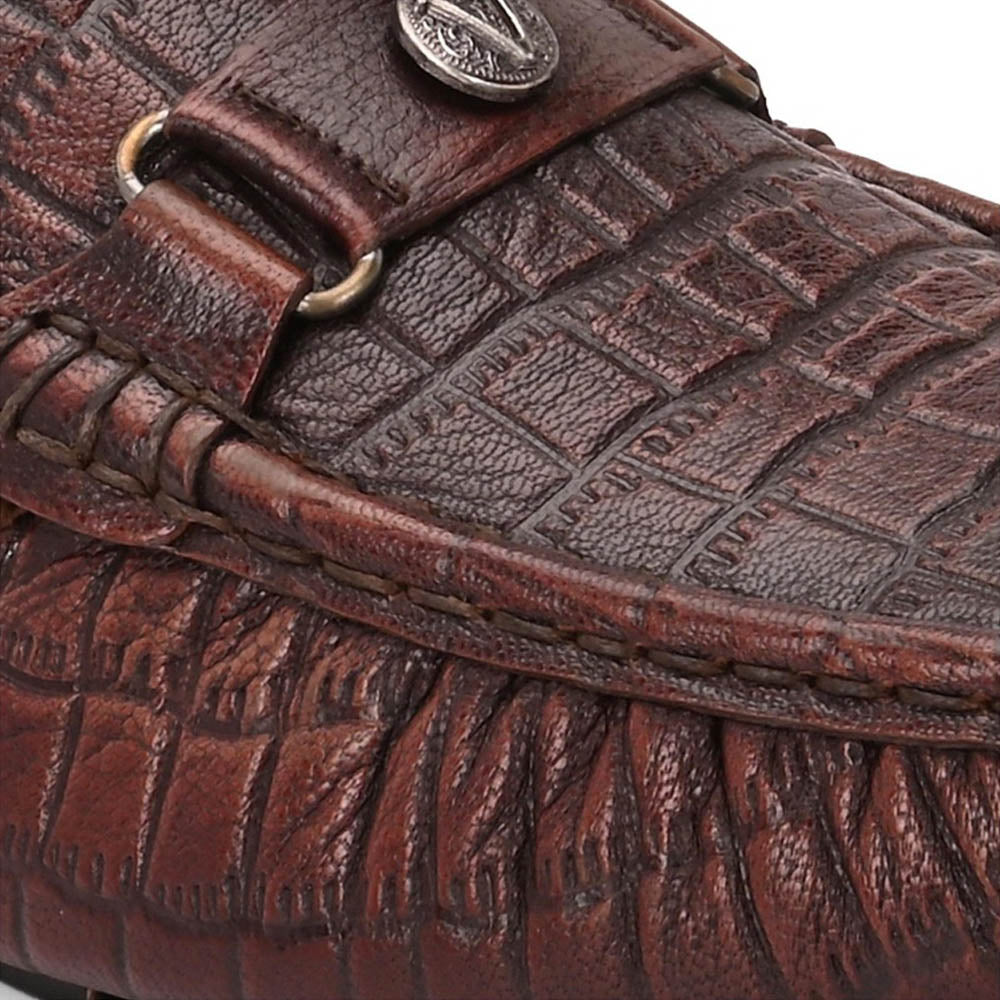 Valentino Men Premium Leather Brushoff Casual Slip On Driving Loafers