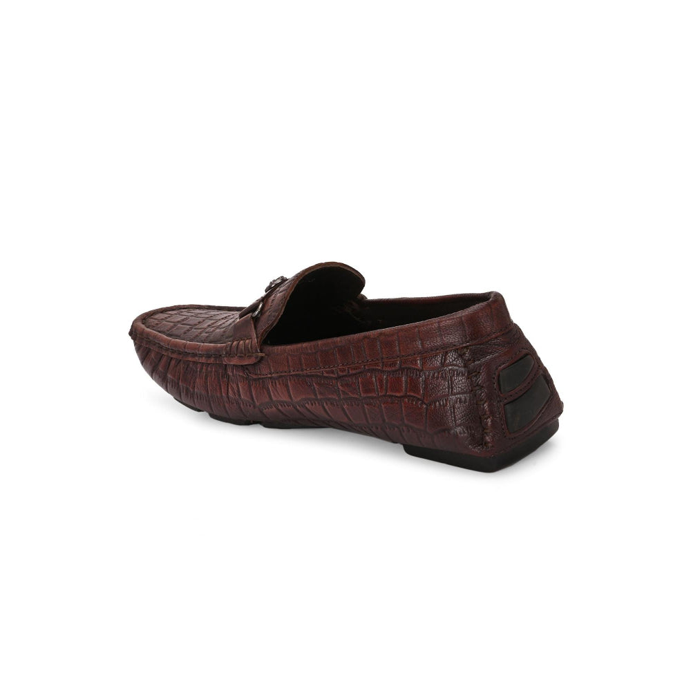 Valentino Men Premium Leather Brushoff Casual Slip On Driving Loafers