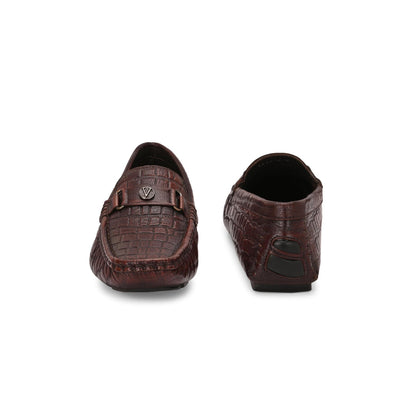 Valentino Men Premium Leather Brushoff Casual Slip On Driving Loafers