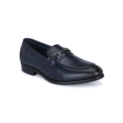 Valentino Men Premium Leather Blue Slip-On Formal Loafer Shoes