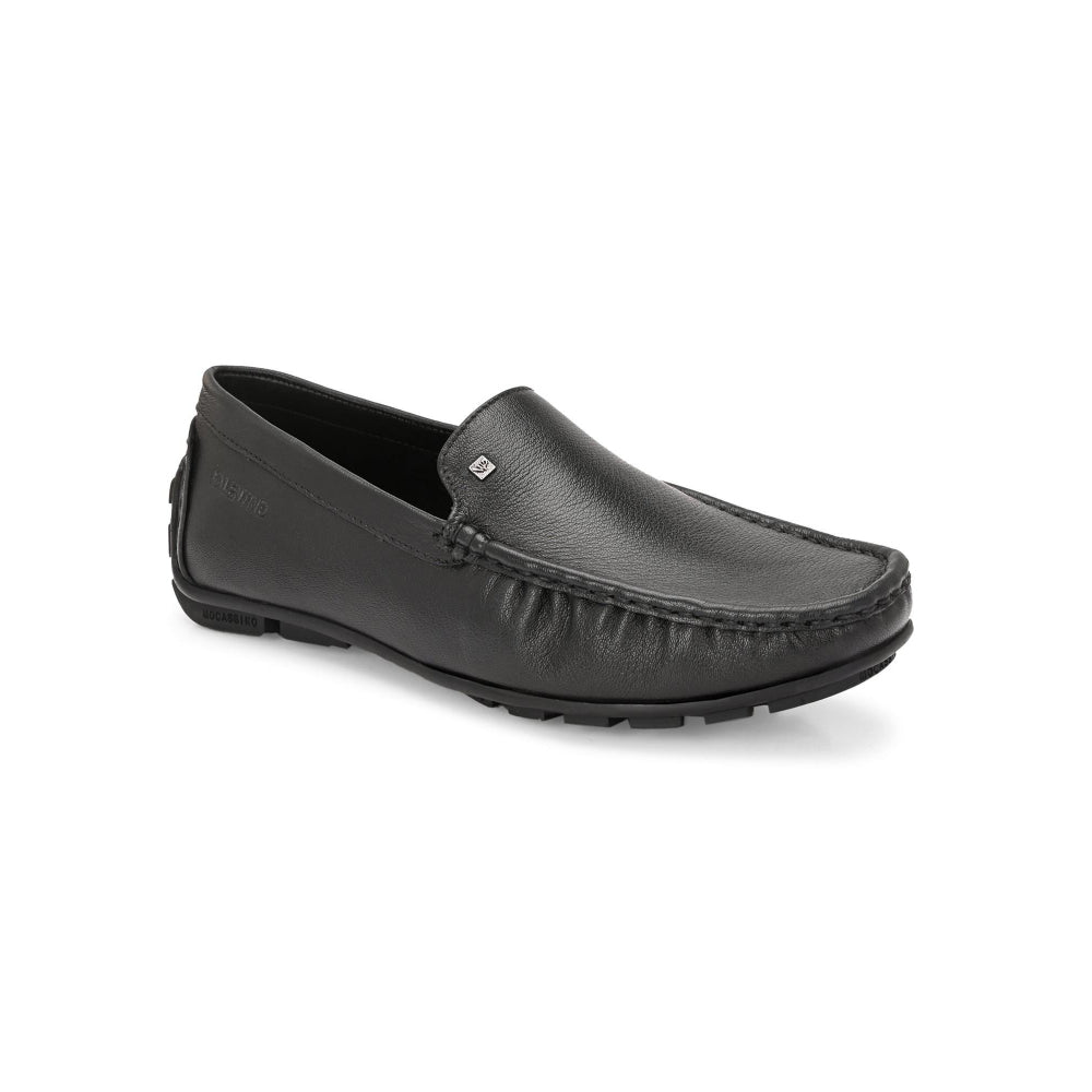 Valentino Men Premium Leather Black Slip On Loafer