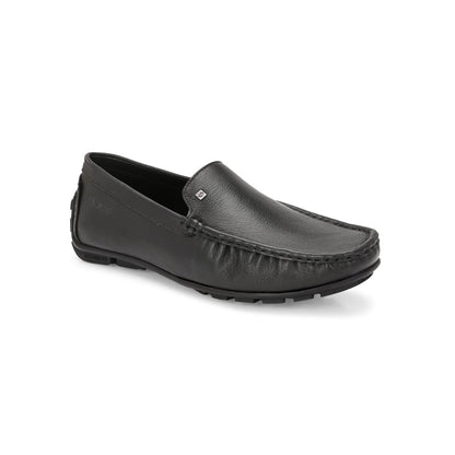 Valentino Men Premium Leather Black Slip On Loafer