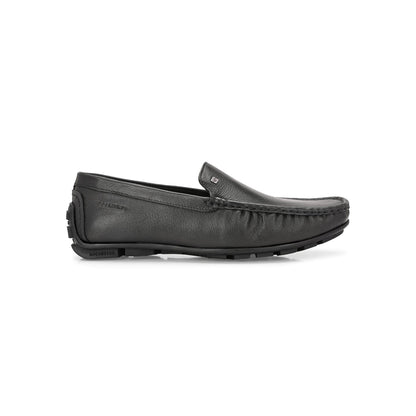 Valentino Men Premium Leather Black Slip On Loafer