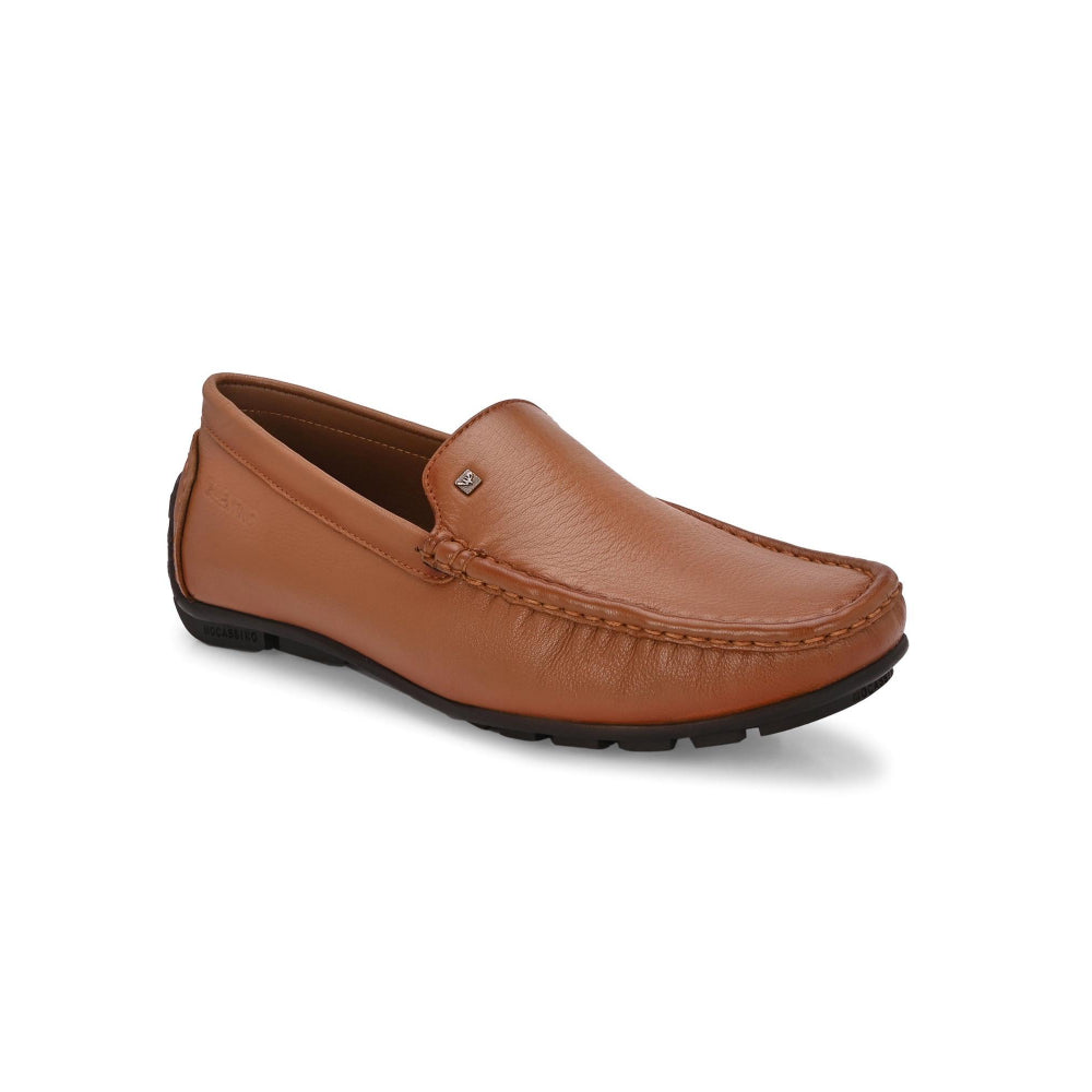Valentino Men Premium Leather Tan Slip On Loafer
