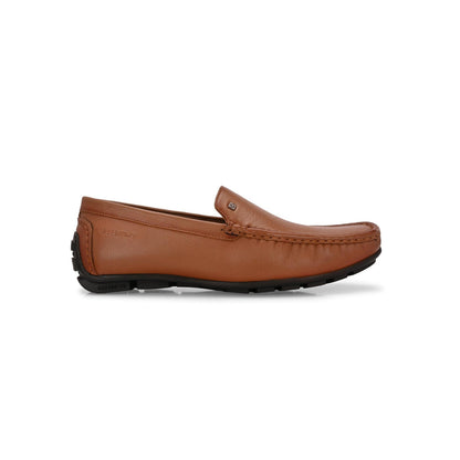 Valentino Men Premium Leather Tan Slip On Loafer