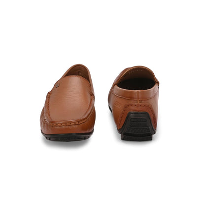 Valentino Men Premium Leather Tan Slip On Loafer