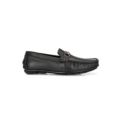 Valentino Men Premium Leather Black Slip On Loafer