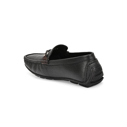 Valentino Men Premium Leather Black Slip On Loafer