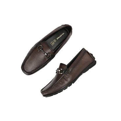 Valentino Men Premium Leather Brown Slip On Loafer