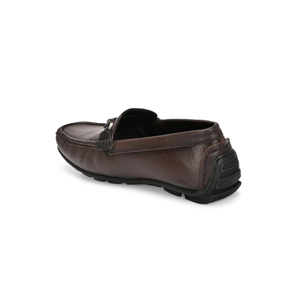 Valentino Men Premium Leather Brown Slip On Loafer