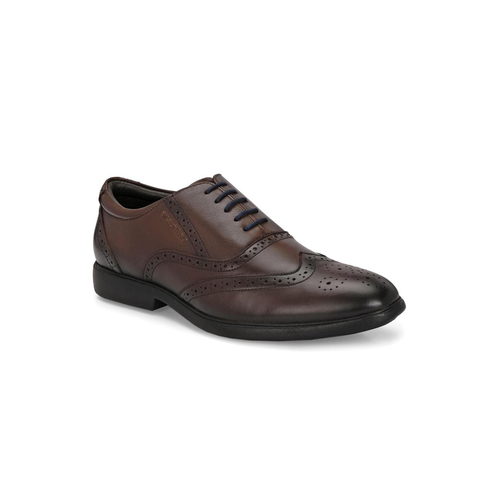 Valentino Men Premium Leather Brown Brogue Formal Shoes