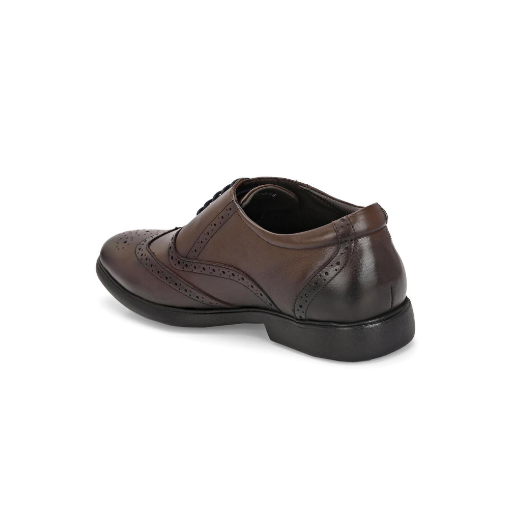 Valentino Men Premium Leather Brown Brogue Formal Shoes