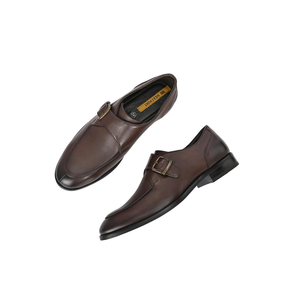 Valentino West Port Men Single Monk Strap Dress Shoe