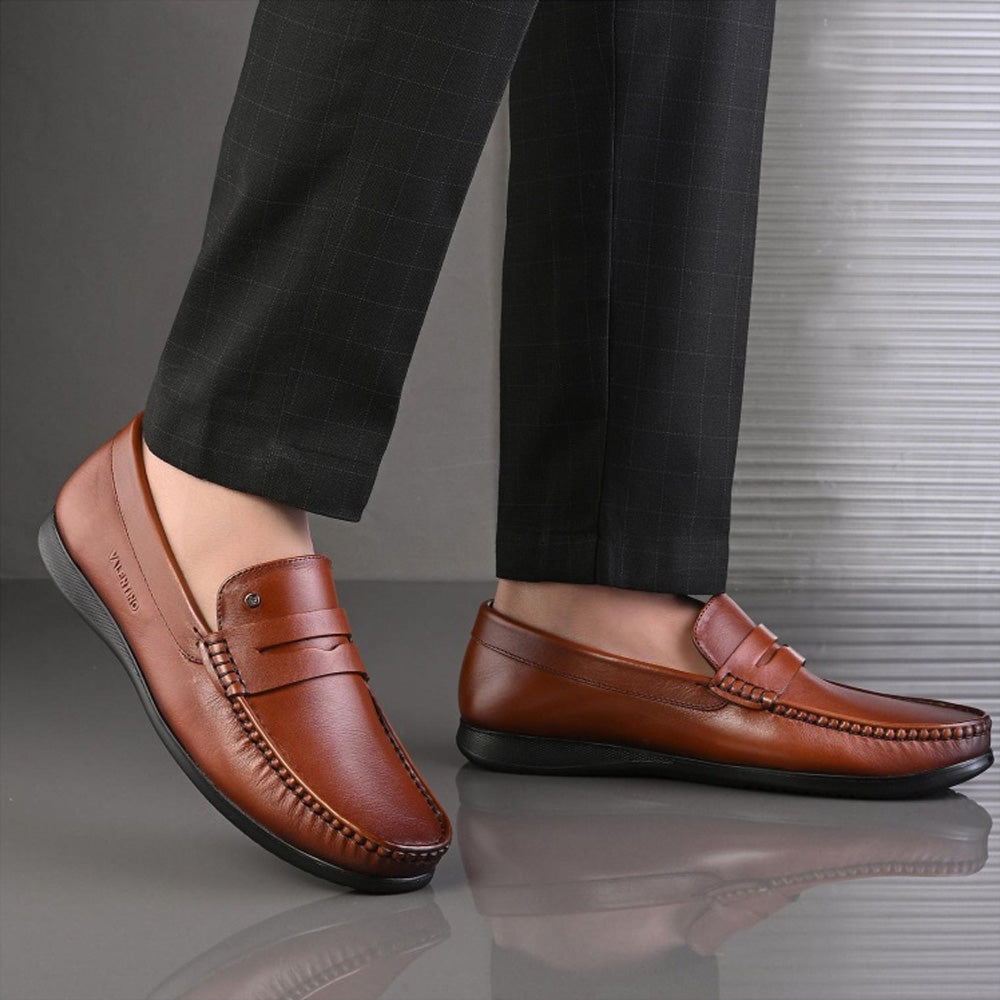 Valentino Men Premium Leather Penny Loafers