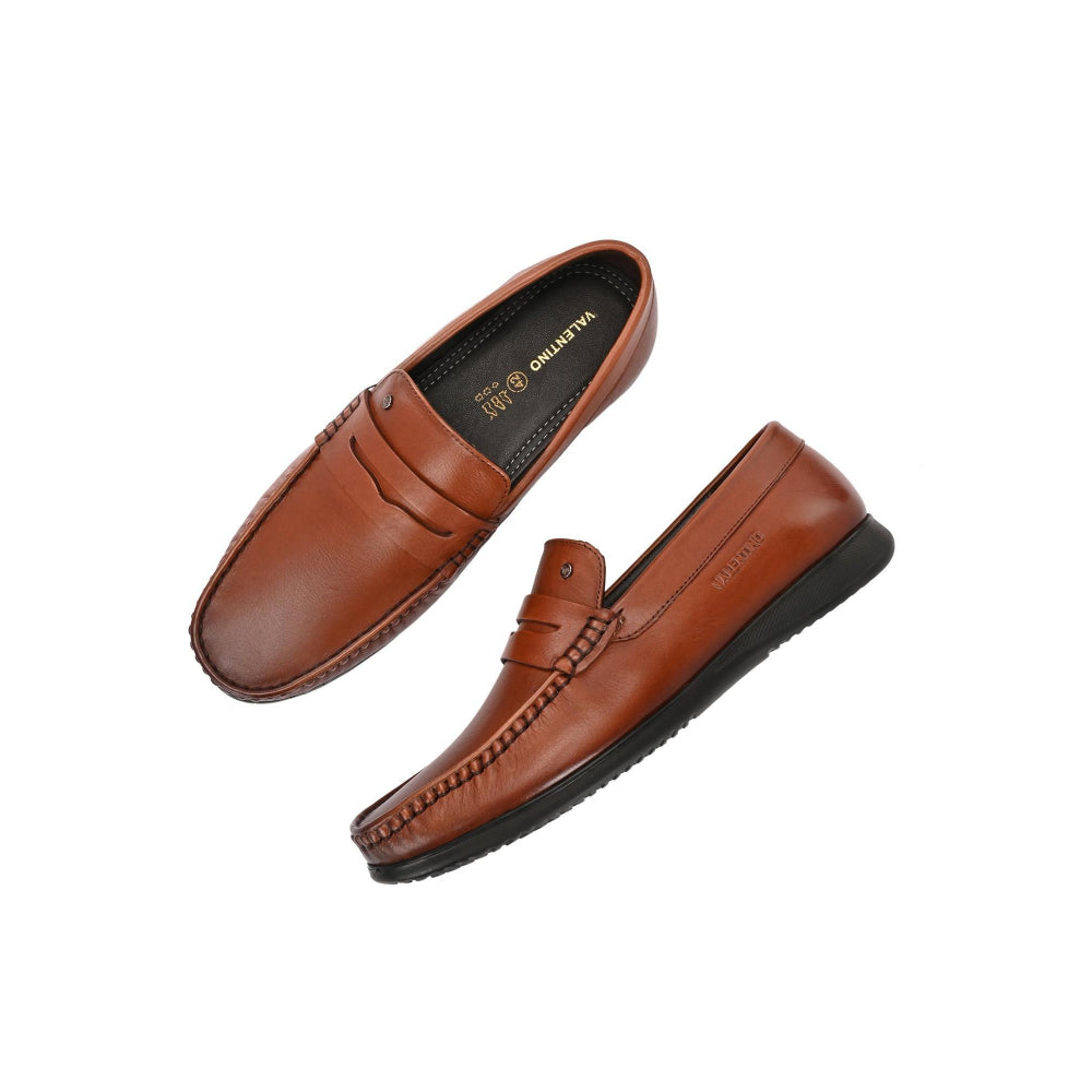 Valentino Men Premium Leather Penny Loafers