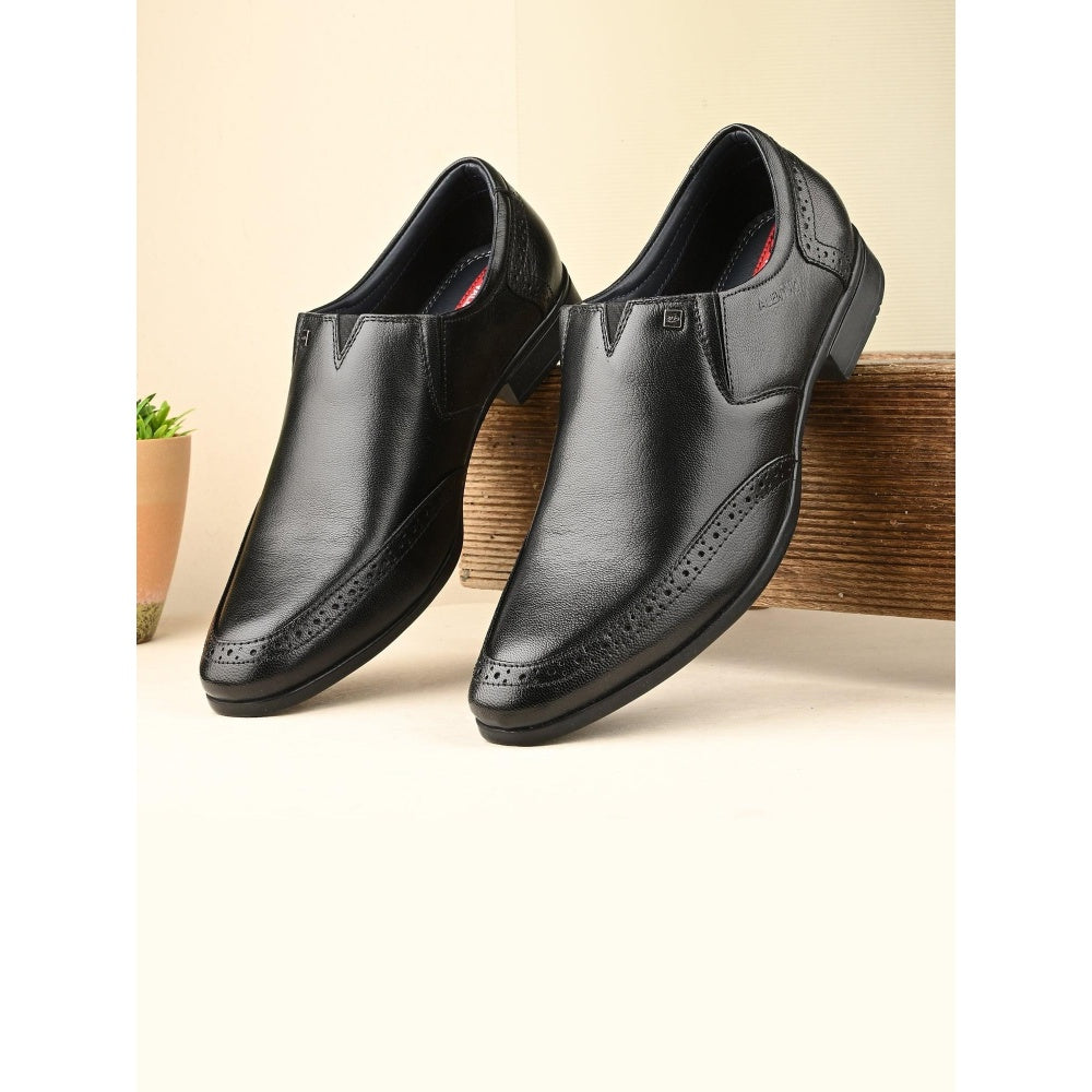 Valentino Men Premium Leather Black Slip-On Formal Loafer Shoes