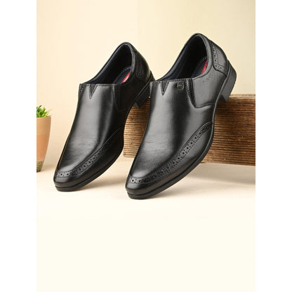 Valentino Men Premium Leather Black Slip-On Formal Loafer Shoes