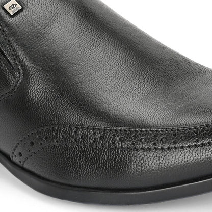 Valentino Men Premium Leather Black Slip-On Formal Loafer Shoes