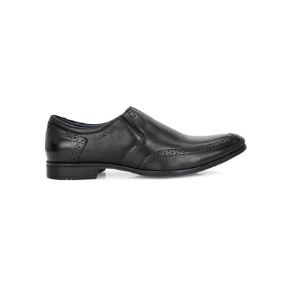 Valentino Men Premium Leather Black Slip-On Formal Loafer Shoes