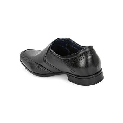 Valentino Men Premium Leather Black Slip-On Formal Loafer Shoes