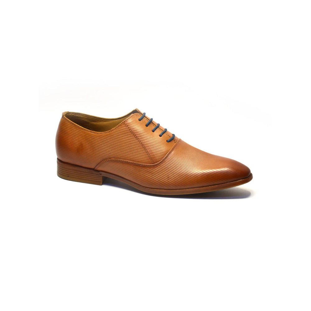 Valentino Men Premium Leather Cognac Lace-Up Formal Derby Shoes