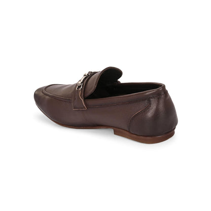 Valentino Men Premium Leather Brown Slip On Loafer Shoes