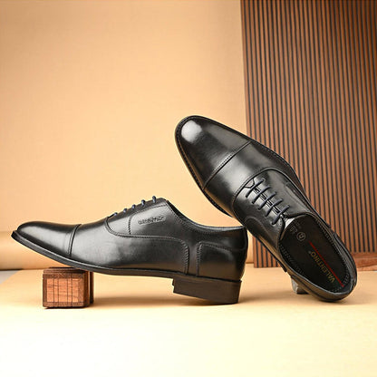 Valentino Men Premium Leather Black Lace Up Formal Oxford Shoes