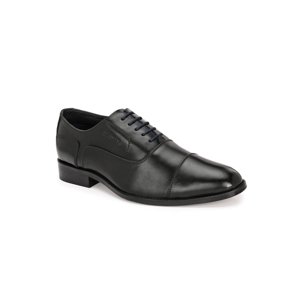 Valentino Men Premium Leather Black Lace Up Formal Oxford Shoes