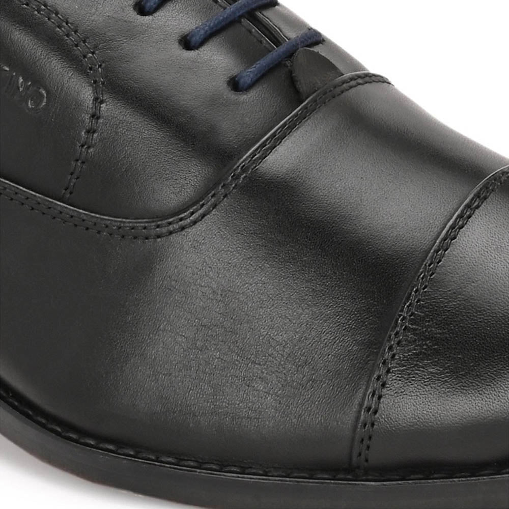Valentino Men Premium Leather Black Lace Up Formal Oxford Shoes