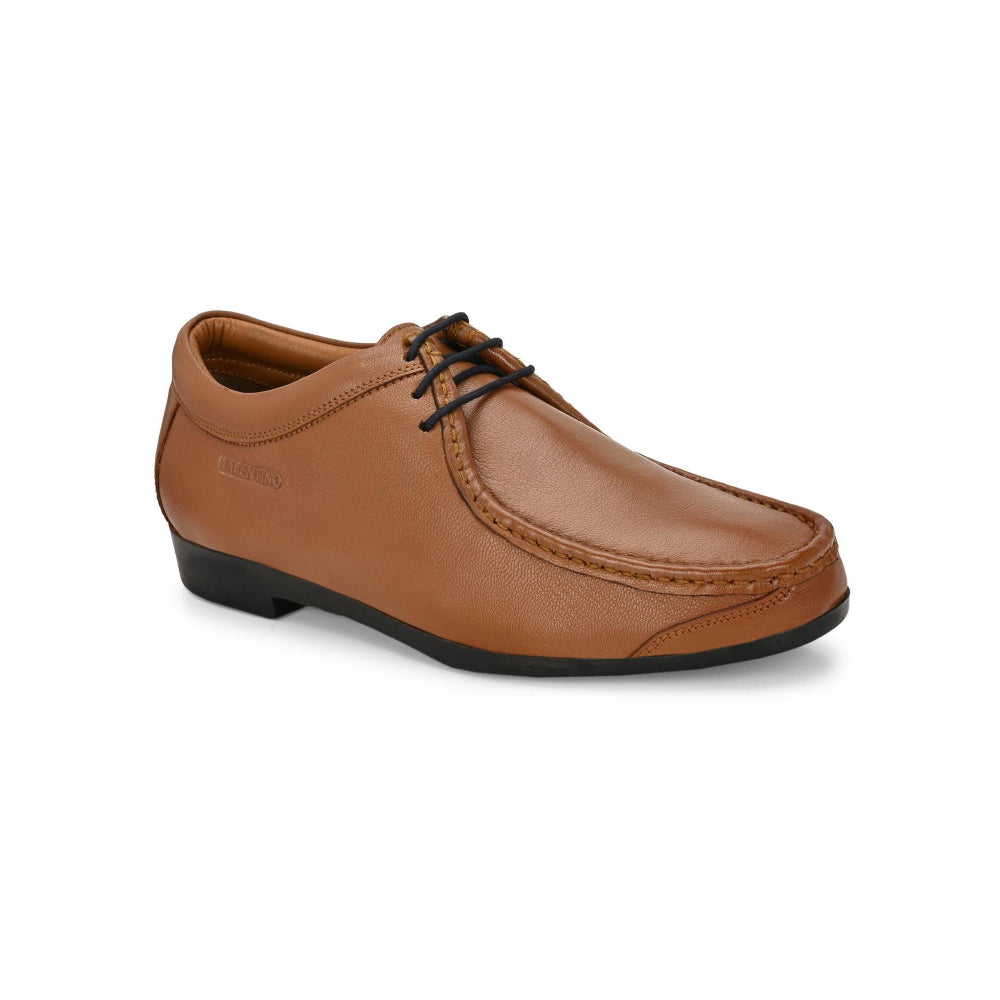 Valentino Men Premium Leather Cognac Casual Derby Shoes