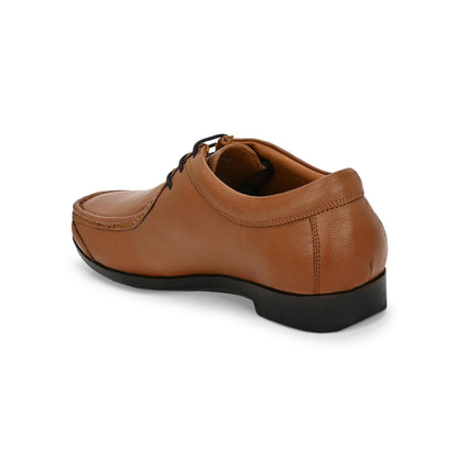 Valentino Men Premium Leather Cognac Casual Derby Shoes