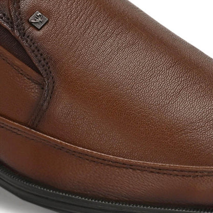 Valentino Men Premium Leather Mocca Slip-On Formal Loafer Shoes