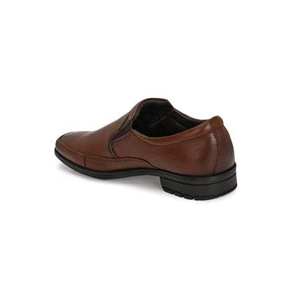 Valentino Men Premium Leather Mocca Slip-On Formal Loafer Shoes