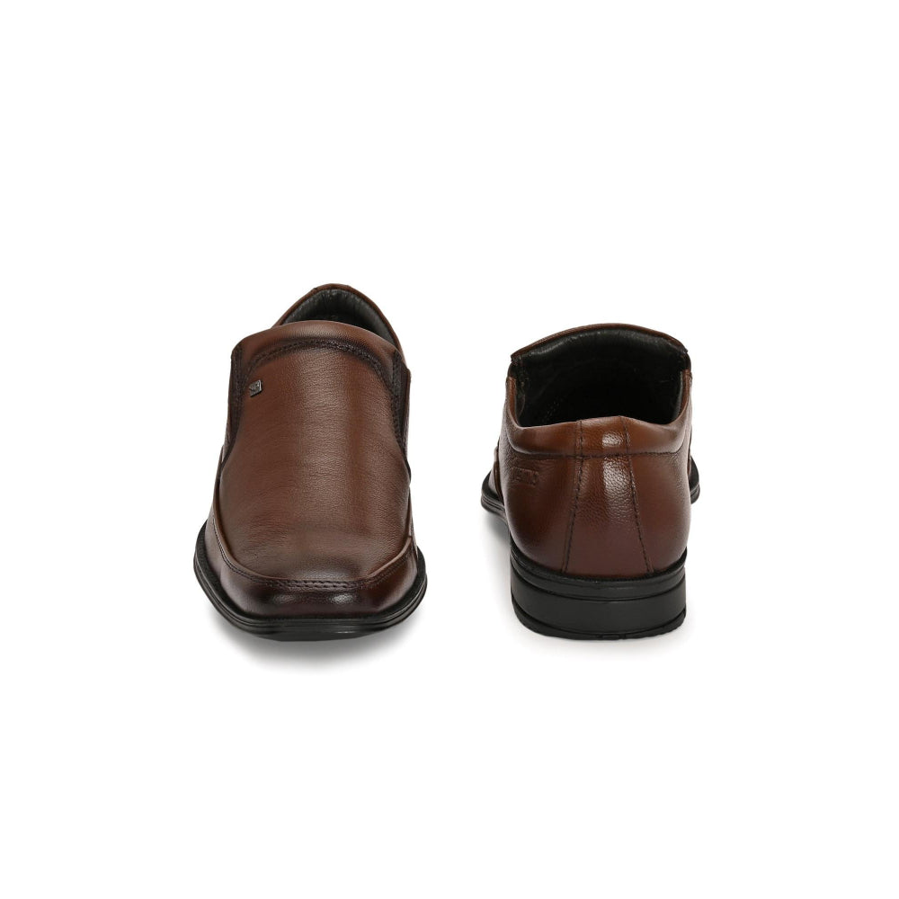 Valentino Men Premium Leather Mocca Slip-On Formal Loafer Shoes