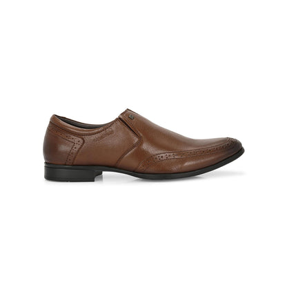 Valentino Men Premium Leather Mocca Slip-On Formal Loafer Shoes