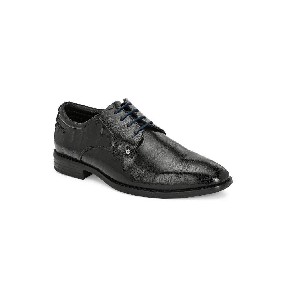 Valentino Men Premium Leather Black Lace-Up Formal Derby Shoes