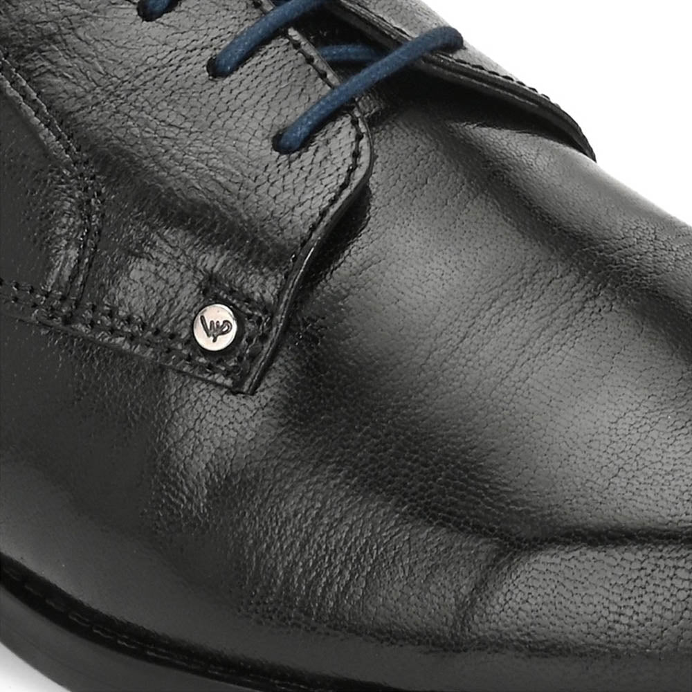 Valentino Men Premium Leather Black Lace-Up Formal Derby Shoes