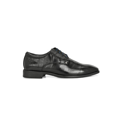 Valentino Men Premium Leather Black Lace-Up Formal Derby Shoes