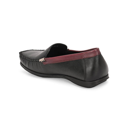 Valentino Men Premium Leather Black Slip On Loafer