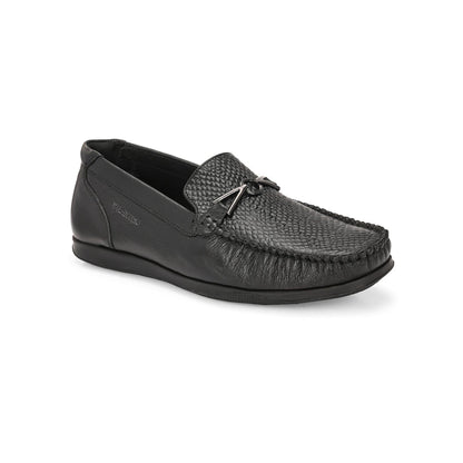 Valentino Men Premium Leather Black Slip On Loafer