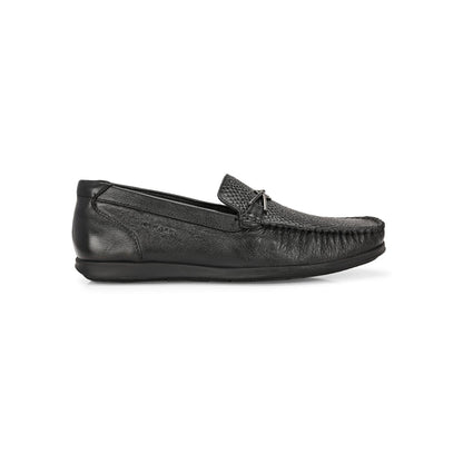 Valentino Men Premium Leather Black Slip On Loafer