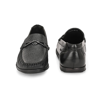 Valentino Men Premium Leather Black Slip On Loafer