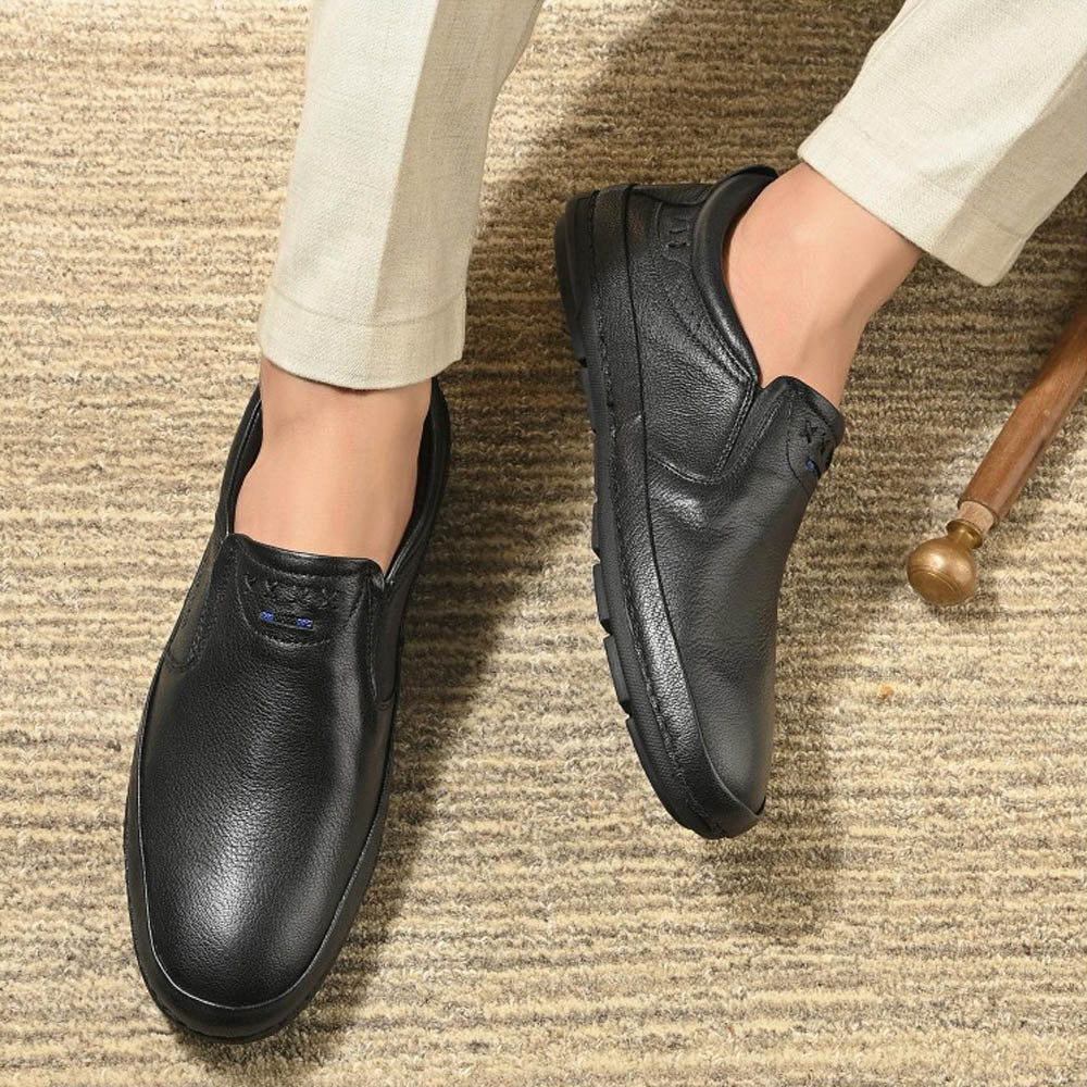 Valentino Men Premium Leather Slip-On Formal Loafer Shoes