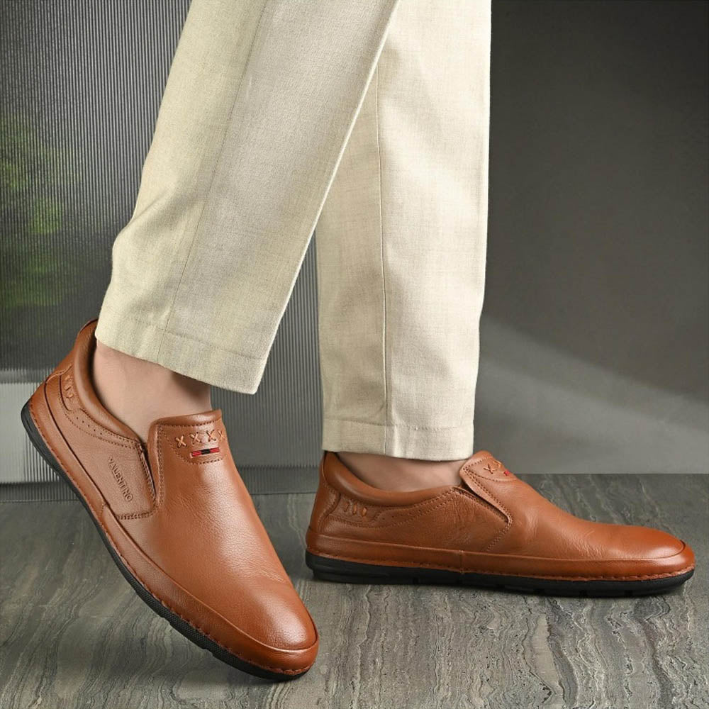 Valentino Men Premium Leather Slip-On Formal Loafer Shoes