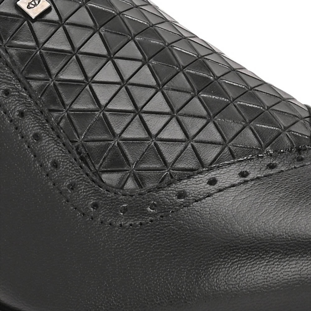 Valentino Men Premium Leather Black Slip-On Formal Loafer Shoes