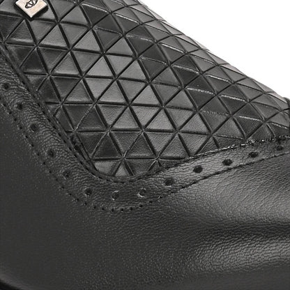 Valentino Men Premium Leather Black Slip-On Formal Loafer Shoes