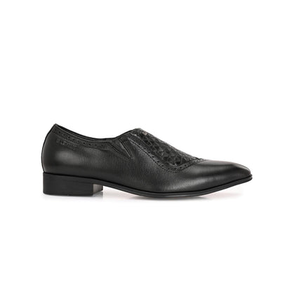 Valentino Men Premium Leather Black Slip-On Formal Loafer Shoes