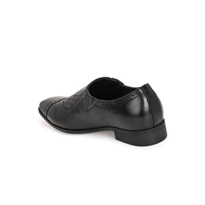 Valentino Men Premium Leather Black Slip-On Formal Loafer Shoes