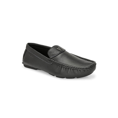 Valentino Men Premium Leather Black Casual Slip On Driving Loafers